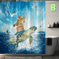 Thumbnail for Funny Cat sea turtle Shower Curtain 