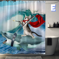 Thumbnail for Funny Cat shark Shower Curtain 