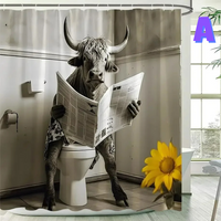 Thumbnail for Funny toilet Cow Shower Curtain