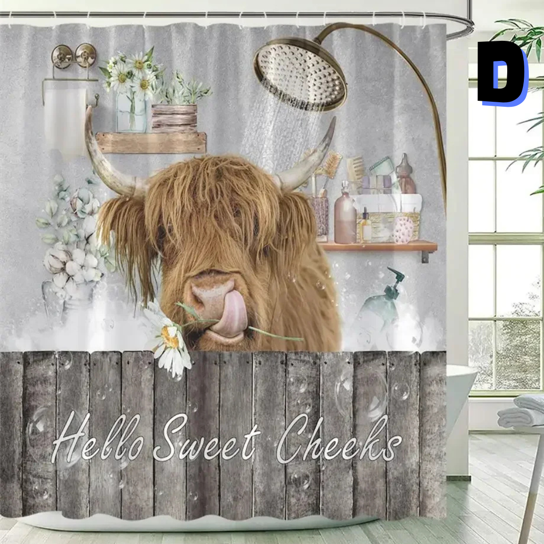 Funny  daisy Cow Shower Curtain