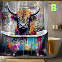Thumbnail for Funny graffiti Cow Shower Curtain