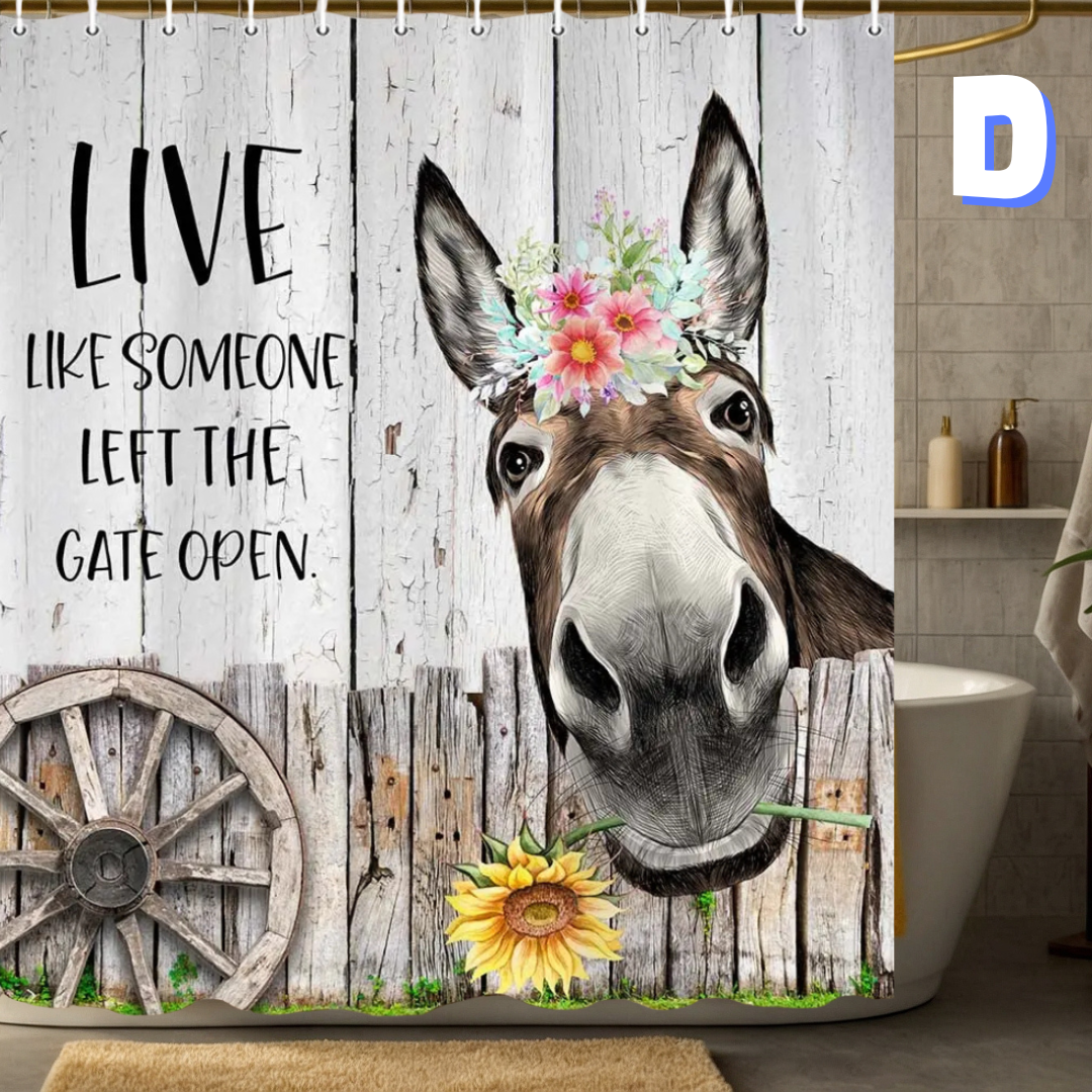 Funny Donkey flower Shower Curtain
