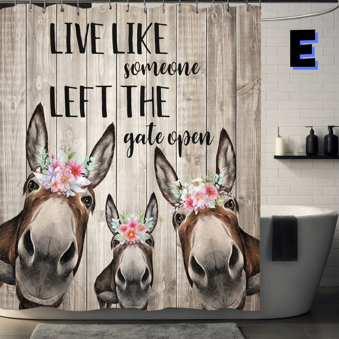 Funny Donkey farmhouse Shower Curtain