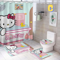 Thumbnail for Funny Hello Kitty Shower Curtain Set WITH DUCK