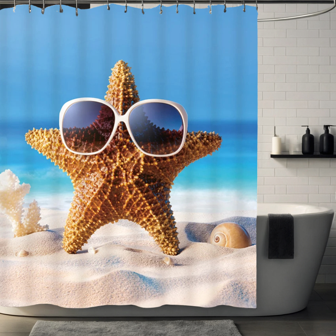 Funny Starfish Shower Curtain