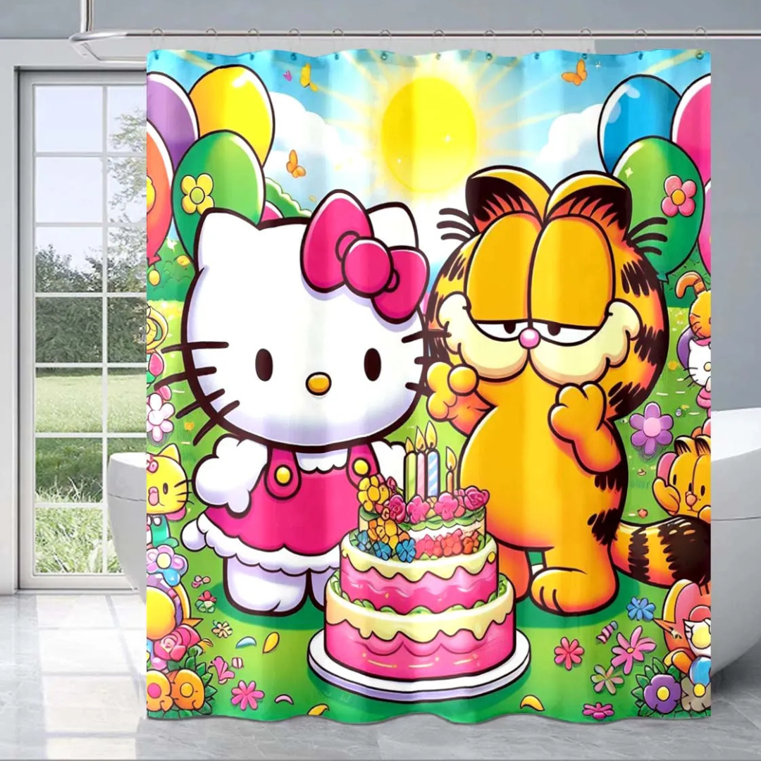 Garfield Hello Kitty Shower Curtain