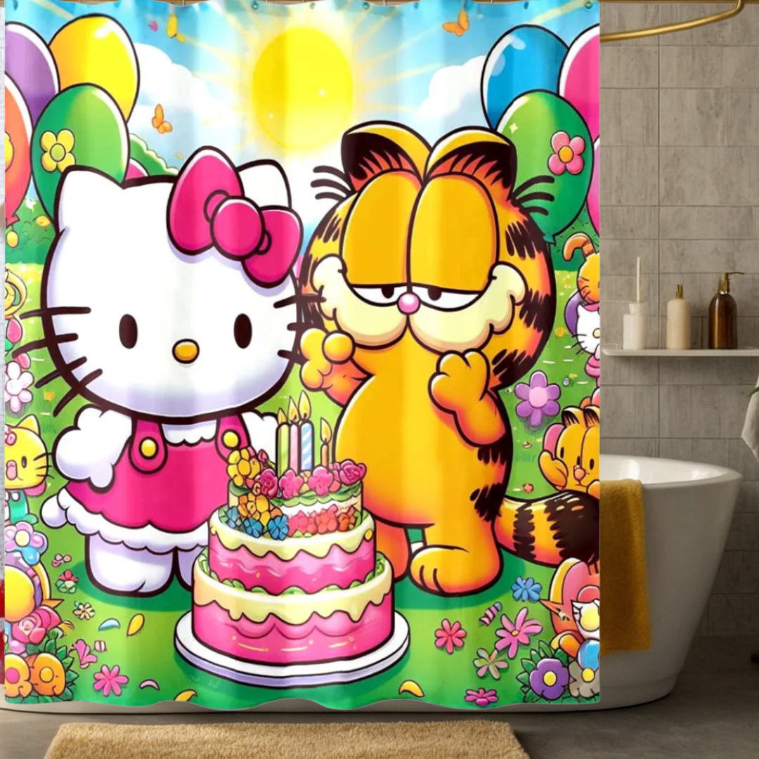 Garfield Hello Kitty Shower Curtain