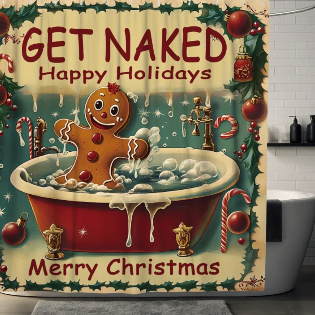 Gingerbread Christmas Shower Curtain