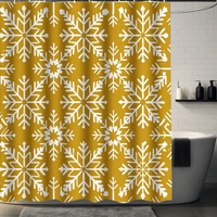Thumbnail for Gold Snowflake Shower Curtain