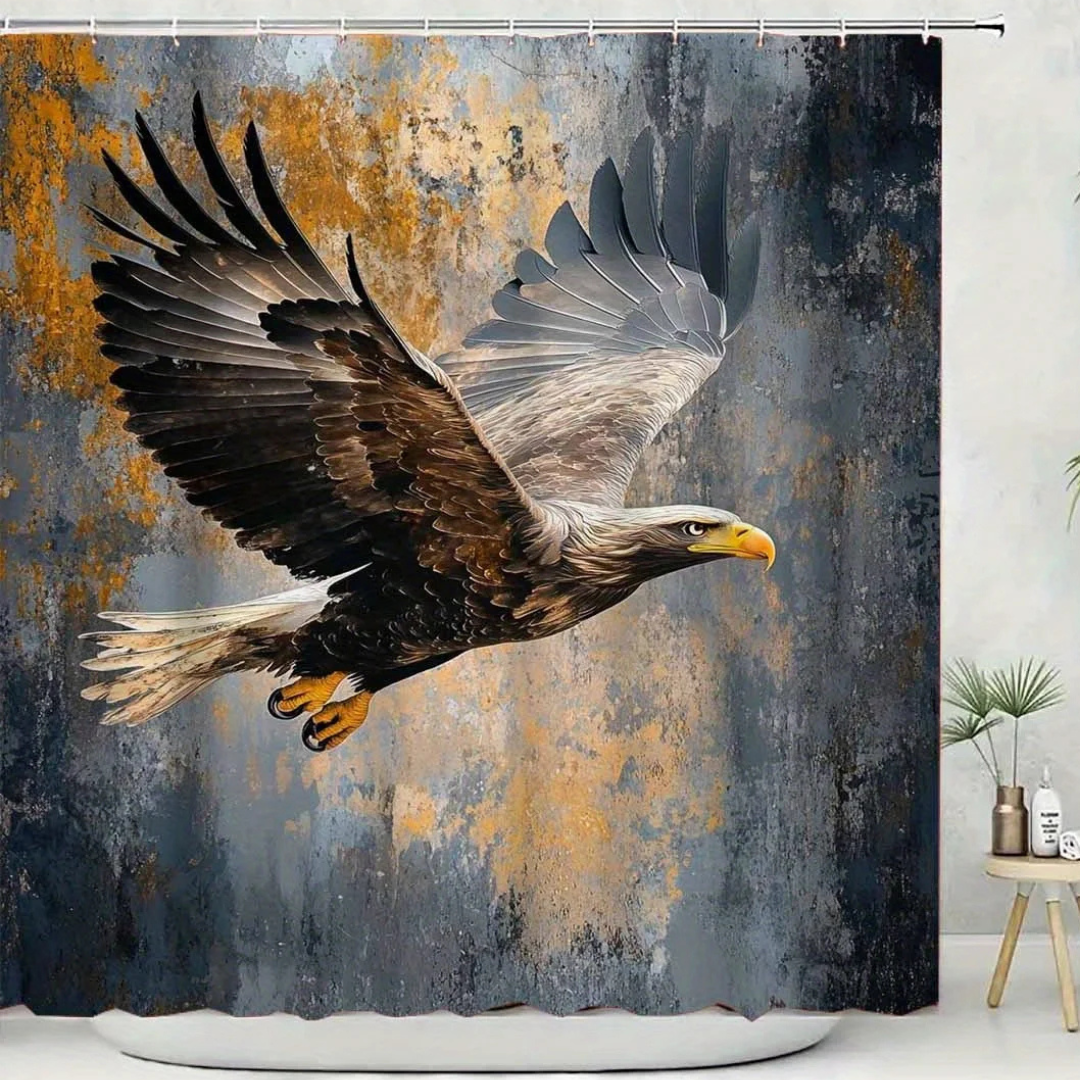 Golden Flight Eagle Shower Curtain