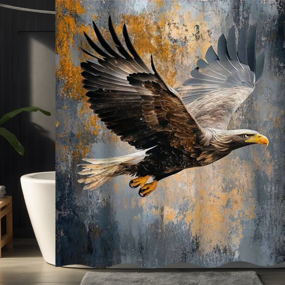 Golden Flight Eagle Shower Curtain