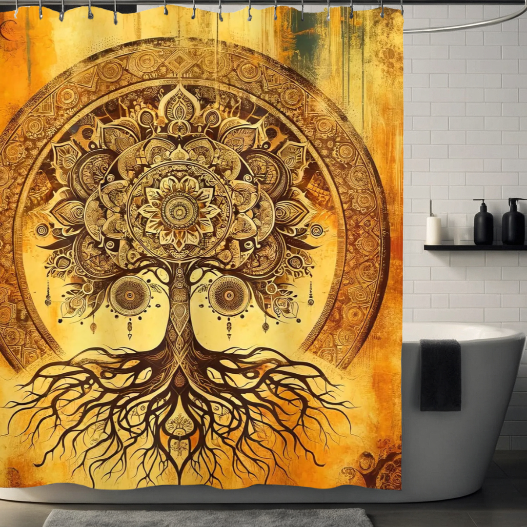 Golden Tree of Life Shower Curtain