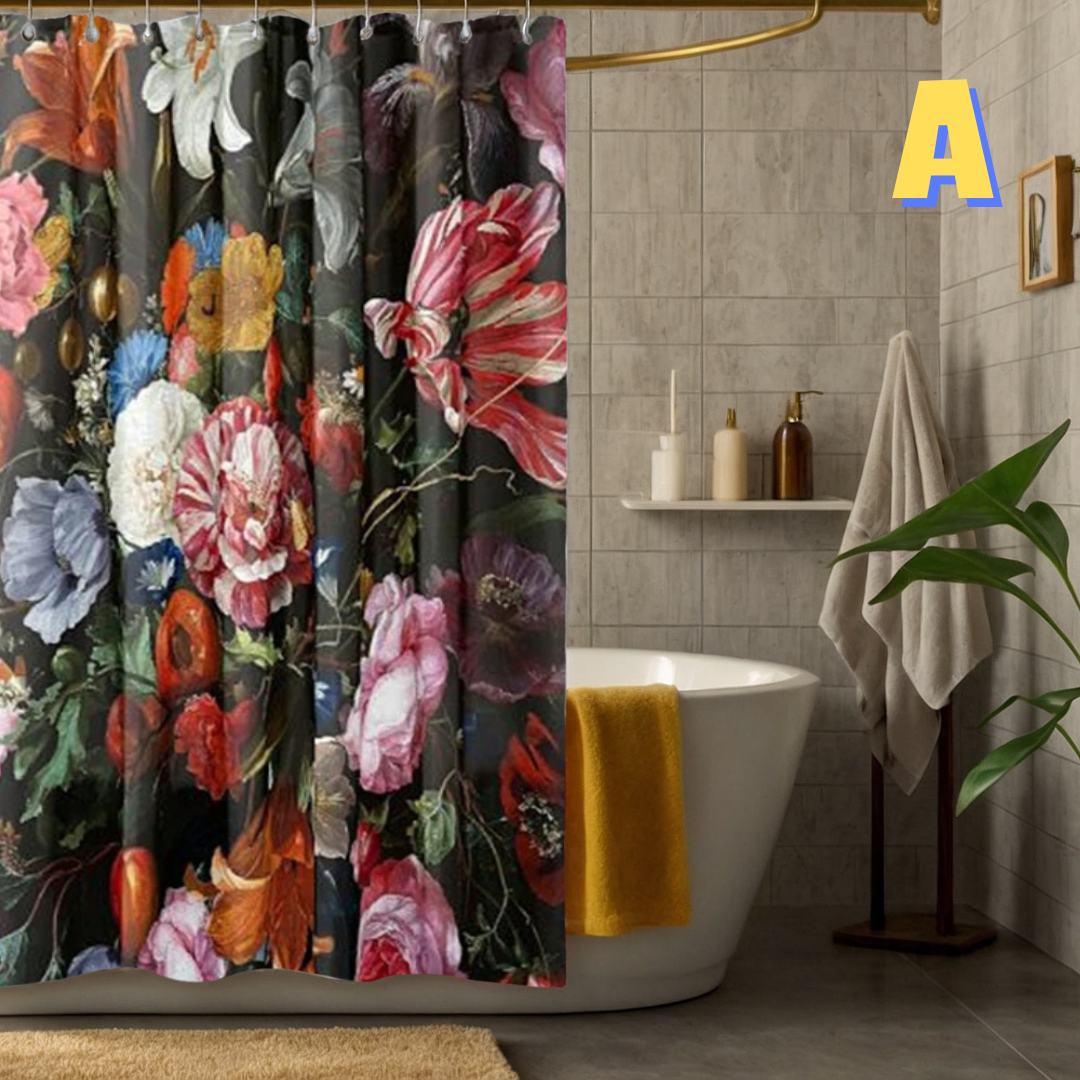 Gothic Floral Shower Curtain