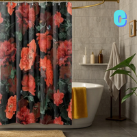 Thumbnail for Gothic RED Floral Shower Curtain
