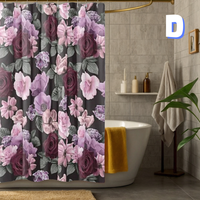 Thumbnail for Gothic PURPLE Floral Shower Curtain