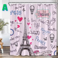 Thumbnail for Graffiti Art Eiffel Tower pink Shower Curtain