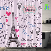Thumbnail for Graffiti Art Eiffel Tower pink Shower Curtain