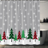 Thumbnail for Gray Snowflake Shower Curtain