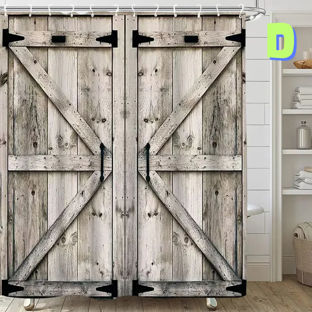 Gray BOHO Farmhouse Shower Curtain