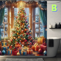 Thumbnail for green christmas tree shower curtain WITH GIFTS