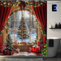 Thumbnail for magical green christmas tree shower curtain