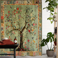 Thumbnail for Green Floral Tree of Life Shower Curtain