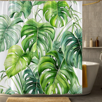 Thumbnail for Green Monstera Shower Curtain
