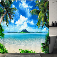 Thumbnail for Groovy Palm Tree Shower Curtain