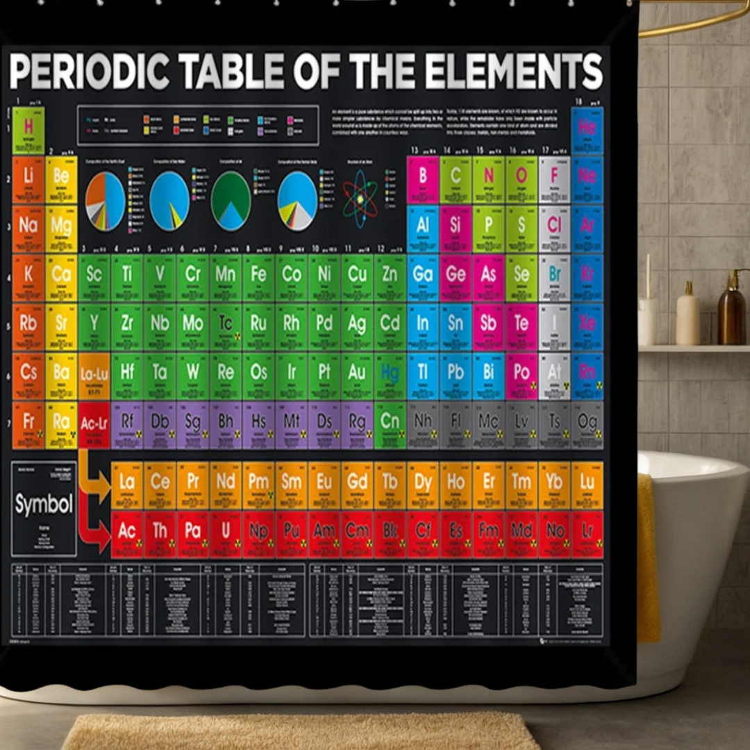 Hawking Periodic Table Shower Curtain