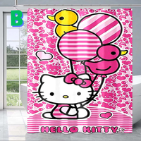 Thumbnail for Heart-Shaped Hello Kitty Shower Curtain with ducks
