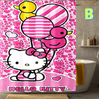 Thumbnail for Heart-Shaped Hello Kitty Shower Curtain with ducks
