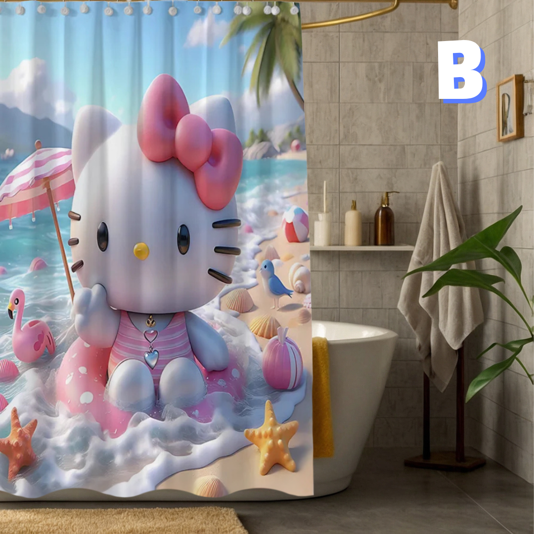 Hello Kitty 3D Print BEACH Shower Curtain