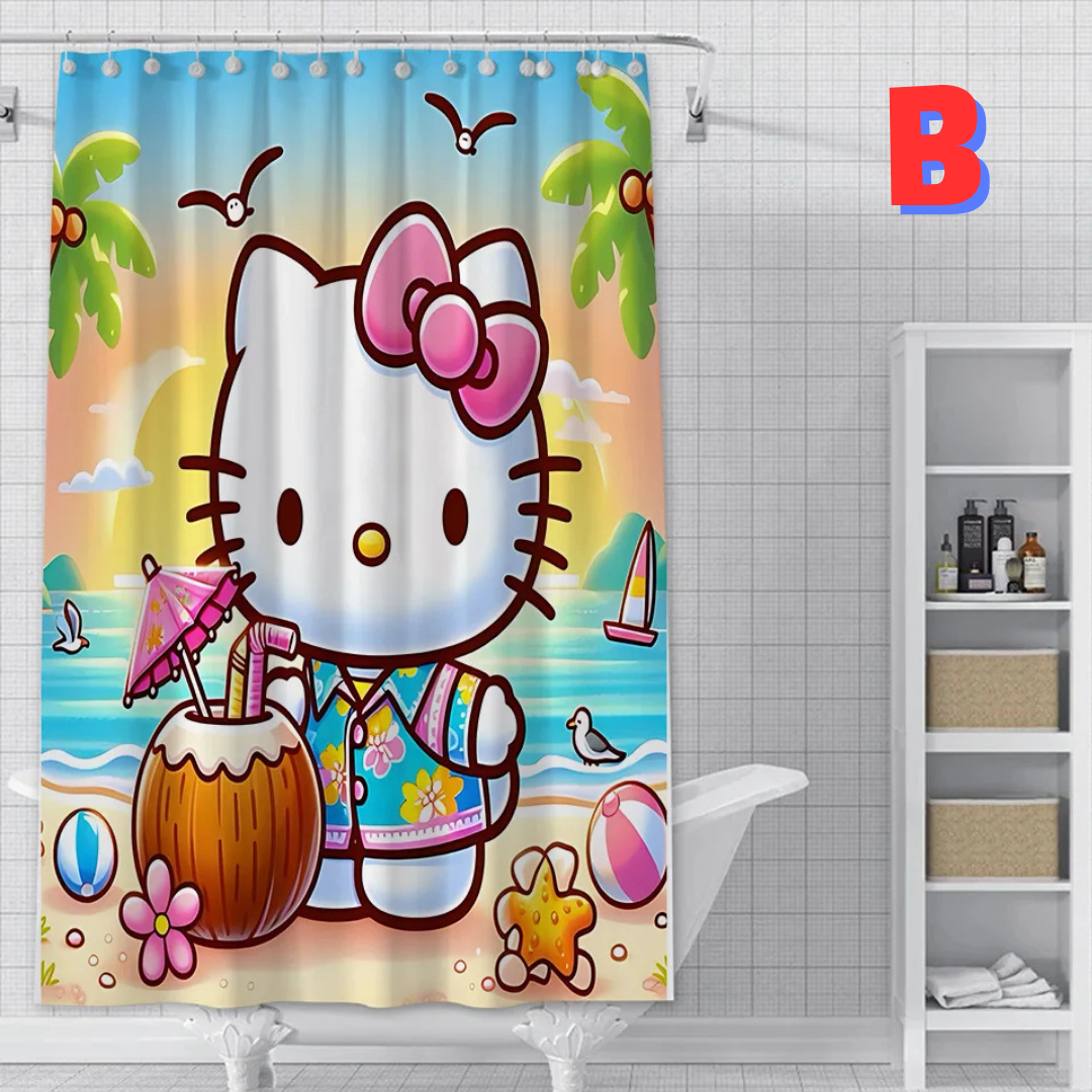 Hello Kitty Beach Shower Curtain WITH COCONUT