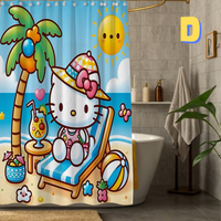 Thumbnail for Hello Kitty Beach Shower Curtain with a coconut tree