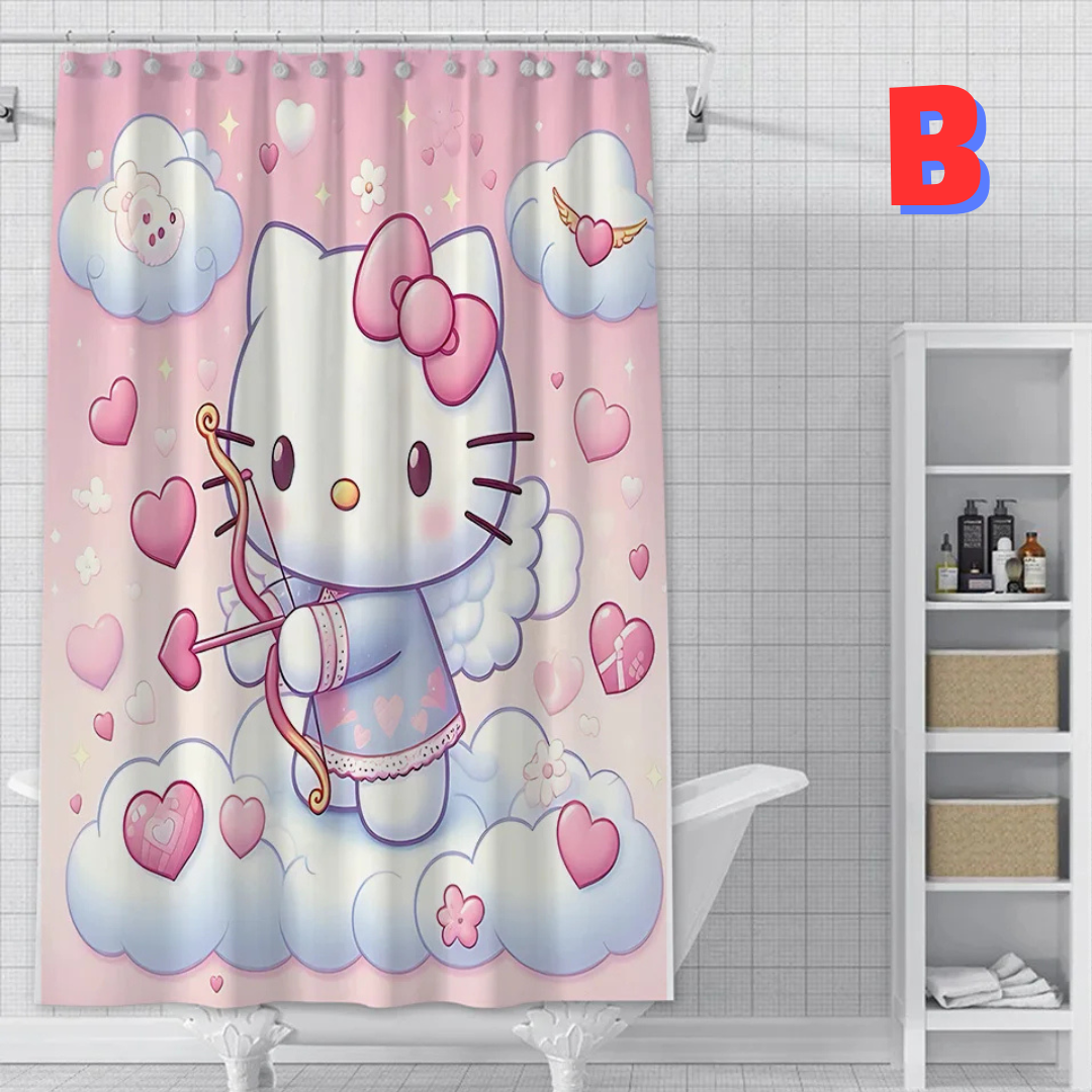 Hello Kitty Cupid Bow PINK Shower Curtain 