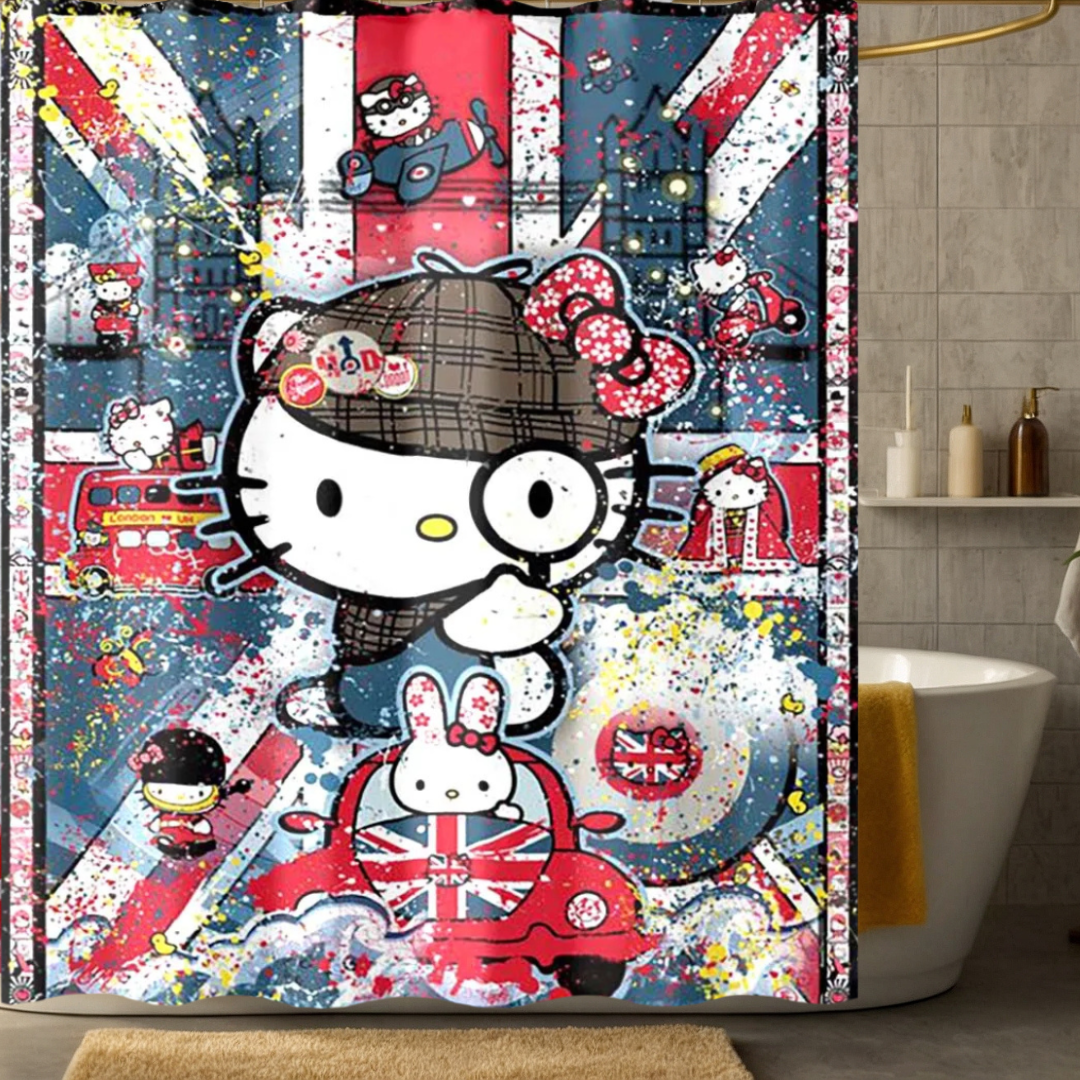 Hello Kitty Flag Shower Curtain