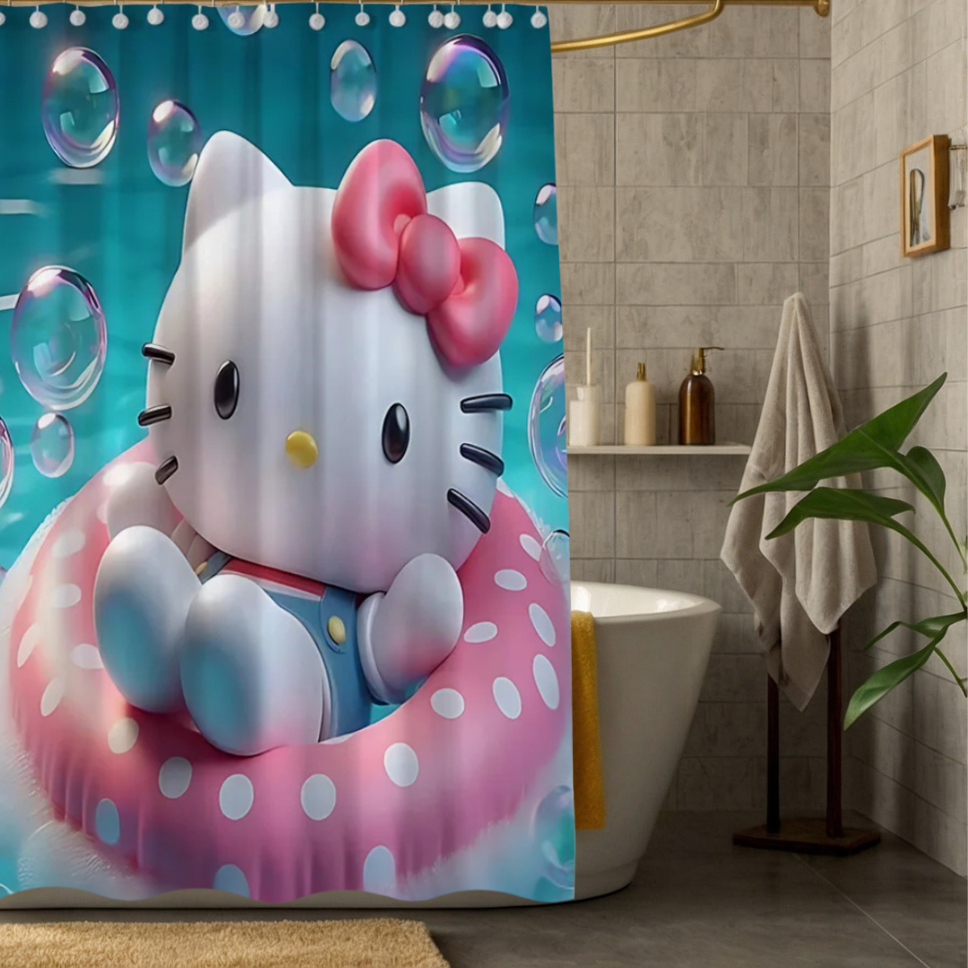 Hello Kitty Pool Shower Curtain