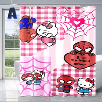 Thumbnail for Hello Kitty Spiderman Shower Curtain