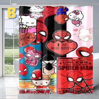 Thumbnail for Hello Kitty Spiderman multicolor Shower Curtain