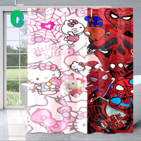 Thumbnail for Hello Kitty Spiderman black and pink Shower Curtain