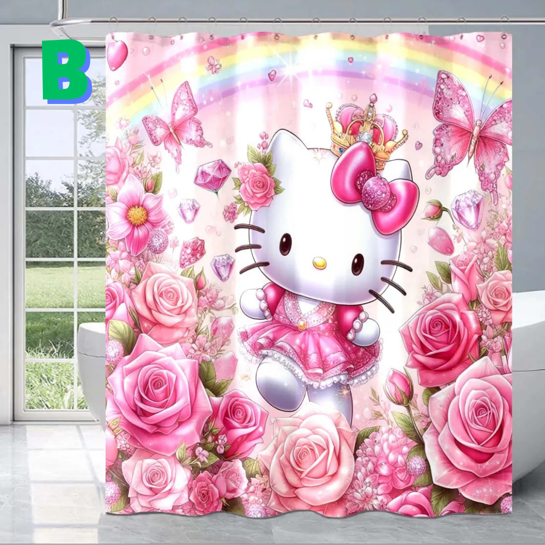 Hello Kitty Spring Shower Curtain WITH ROSES