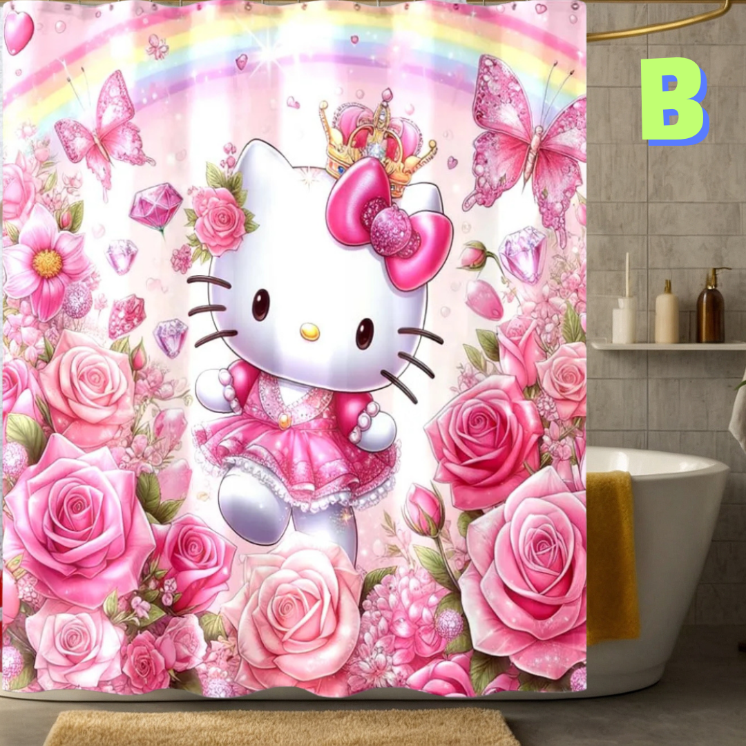 Hello Kitty Spring Shower Curtain WITH ROSES