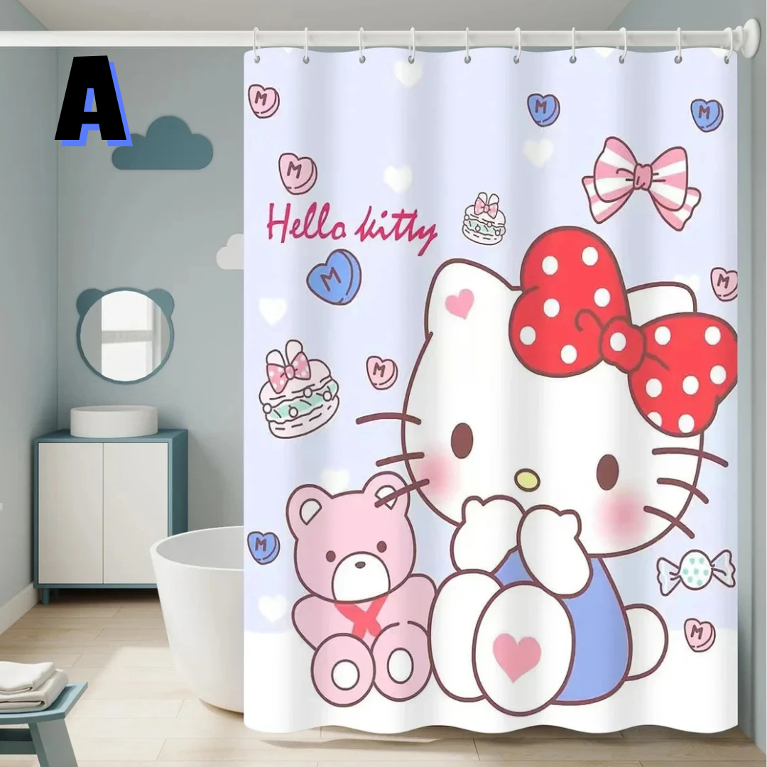 Hello Kitty Teddy Bear Shower Curtain