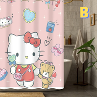Thumbnail for Hello Kitty Teddy Bear Shower Curtain SALMON COLOR