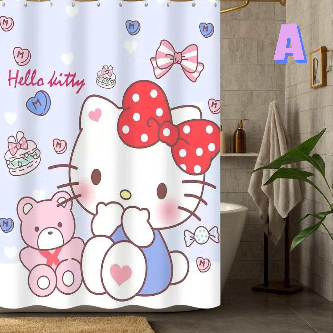Hello Kitty Teddy Bear Shower Curtain