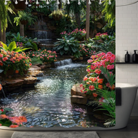Thumbnail for Hibiscus Garden Waterfall Shower Curtain