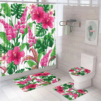 Thumbnail for Hibiscus Shower Curtain Set