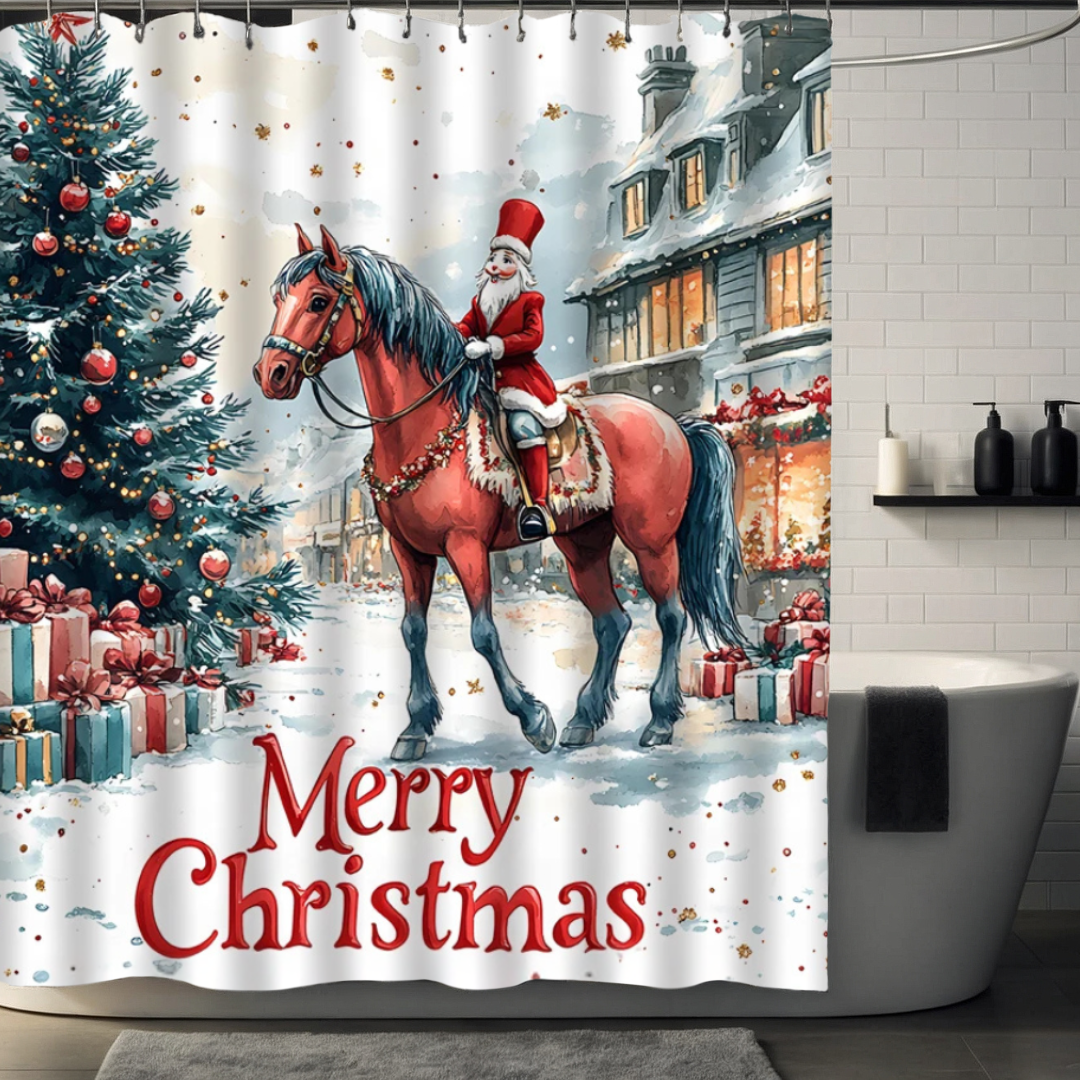 Horse Christmas Shower Curtain