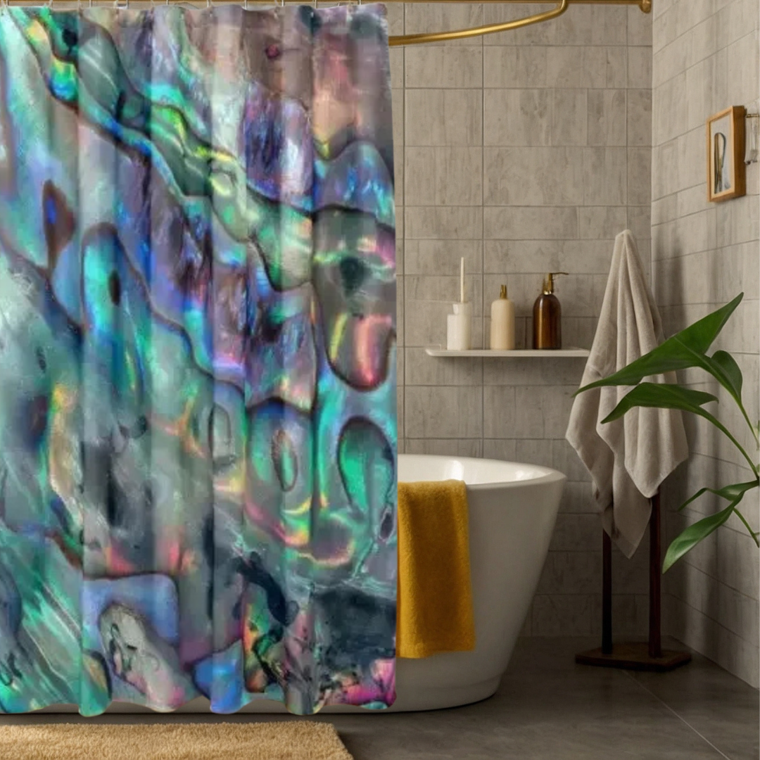 Iridescent Green Shower Curtain