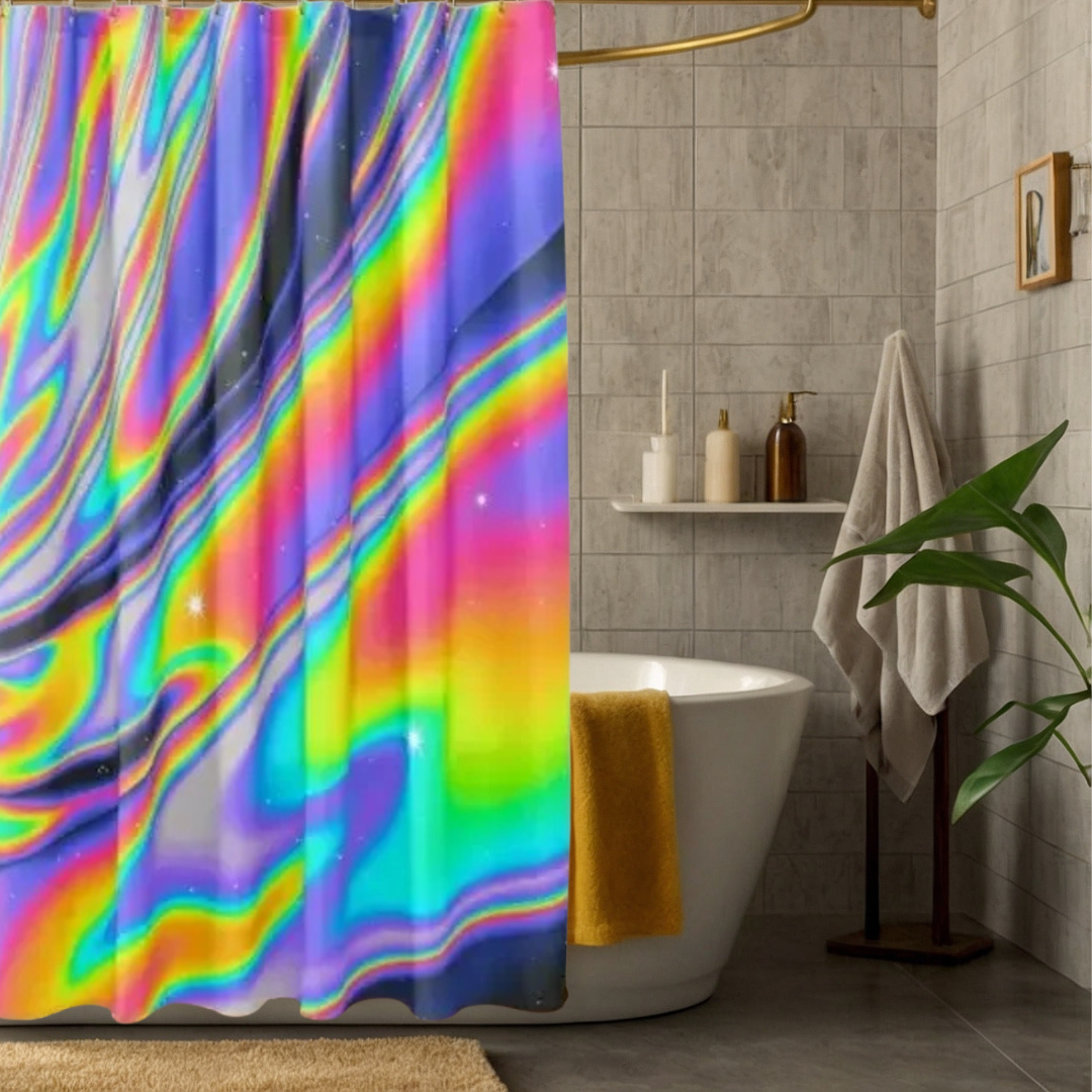 Iridescent Rainbow Shower Curtain